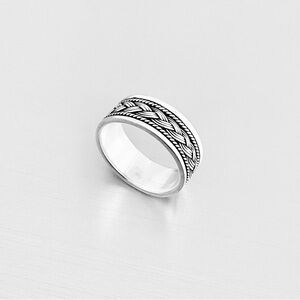 Sterling Silver Unisex Braided Band, Wedding Banbs, Silver Ring, Braid Rings